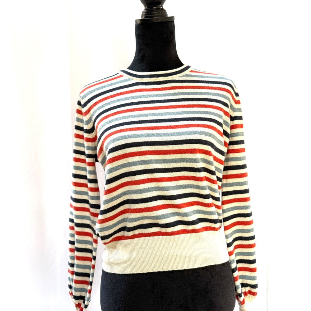 Birds of Paradis by Trovata Striped Crew Neck Sweater